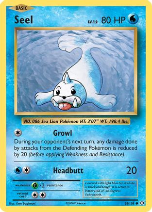 Seel 28/108 - XY  Evolutions Reverse Holofoil