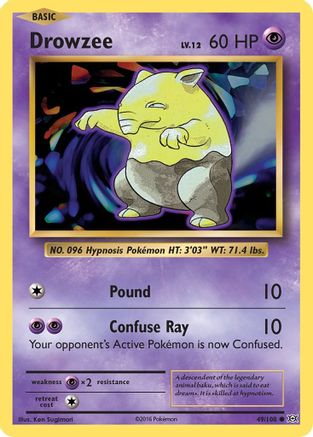Drowzee 49/108 - XY Evolutions Reverse Holofoil