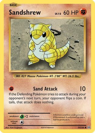Sandshrew 54/108 - XY  Evolutions Reverse Holofoil