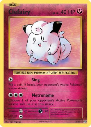 Clefairy 63/108 - XY Evolutions Reverse Holofoil