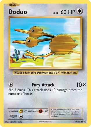 Doduo 69/108 - XY Evolutions Reverse Holofoil