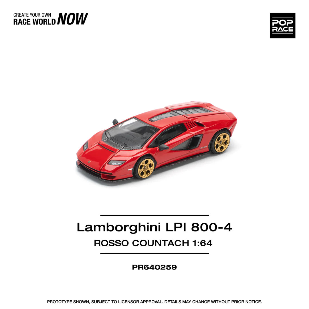 (PRE-ORDER) POPRACE 1:64 LAMBORGHINI COUNTACH LPI-800 - ROSSO PR640259