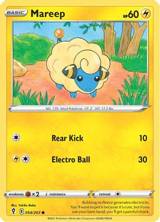 Mareep 54/203 - SWSH07 Evolving Skies Reverse Holofoil