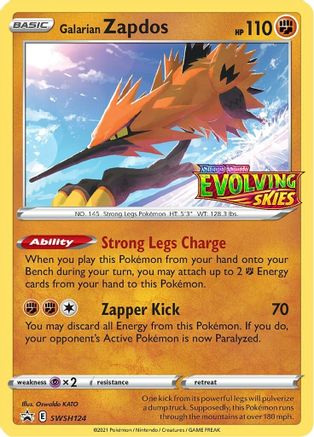 Galarian Zapdos - SWSH124 (Prerelease) SWSH124/307 - SWSH Sword & Shield Promo Cards Holofoil