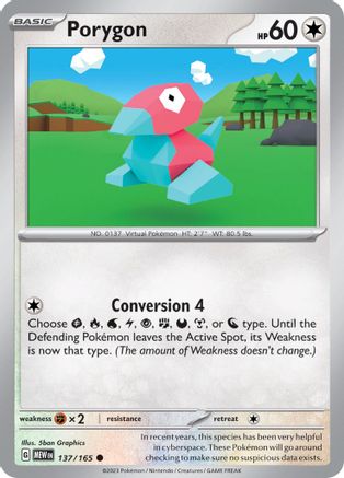 Porygon 137 - SV Scarlet & Violet 151 Reverse Holofoil