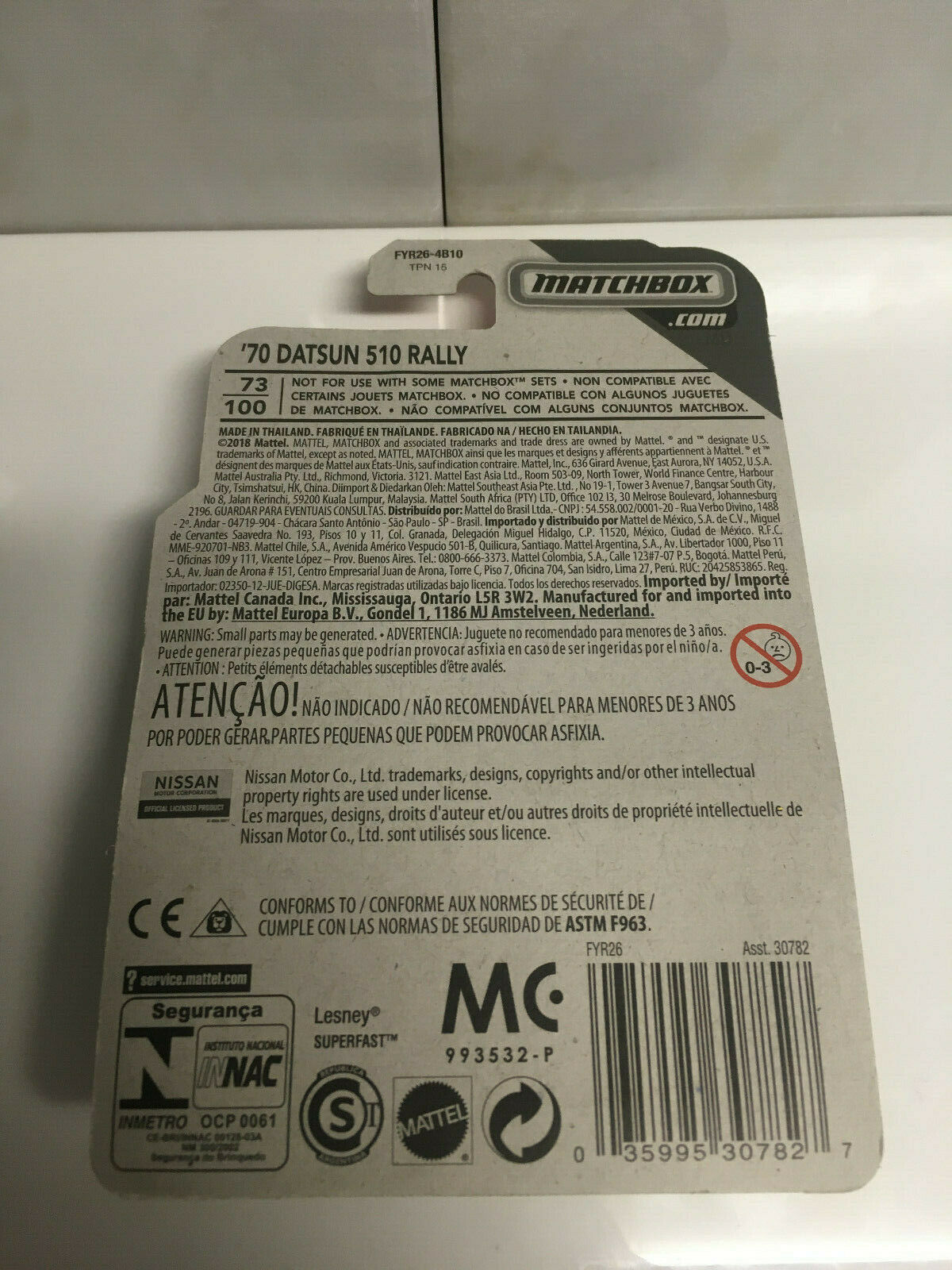 2019 Matchbox SUPER Custom Yellow GOODYEAR REAL RIDERS ‘70 Datsun 510 Rally