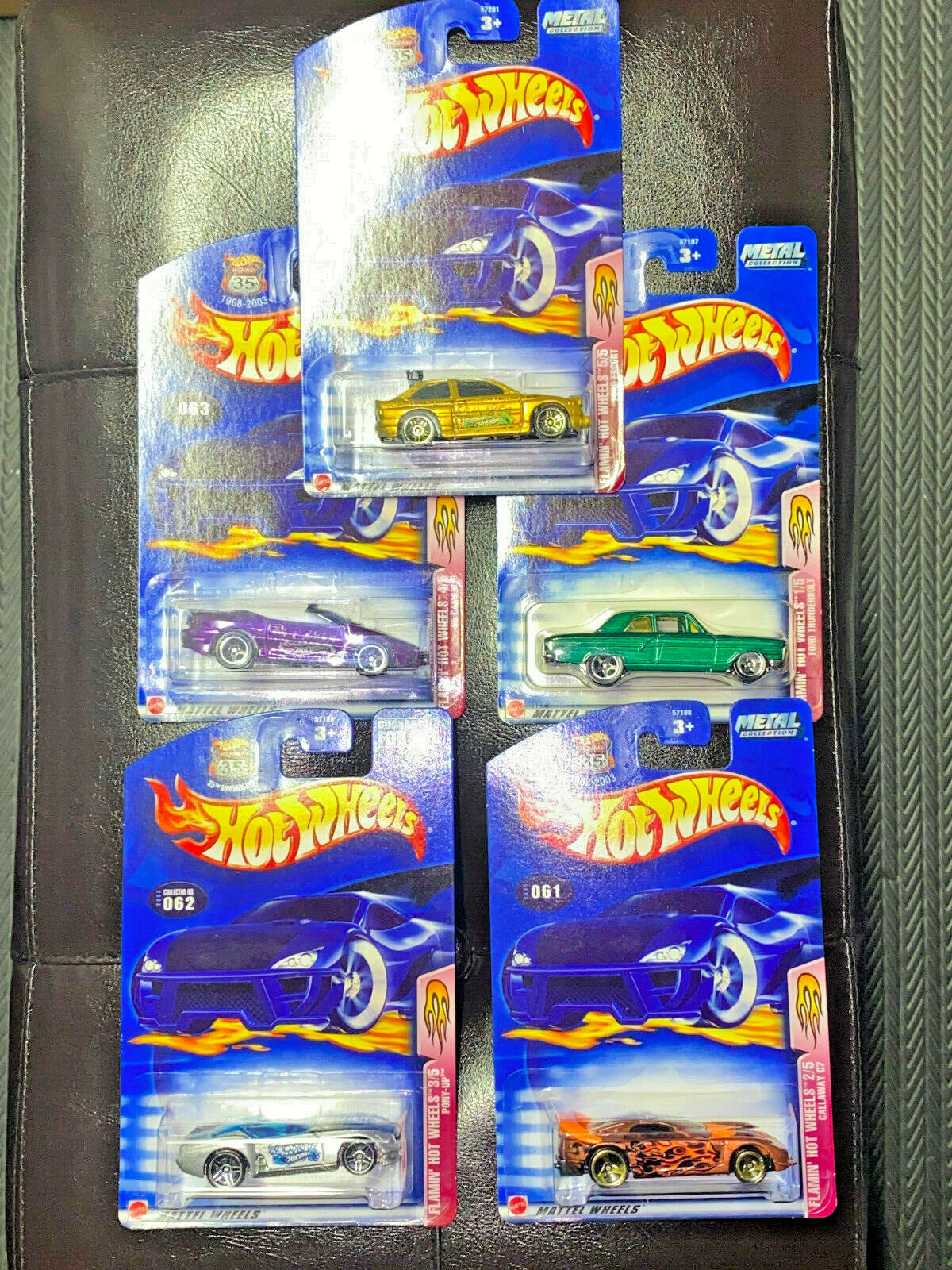 2003 Hot Wheels Flamin' Hot Wheels 5 of 5 Full set of 5 Cars NIP