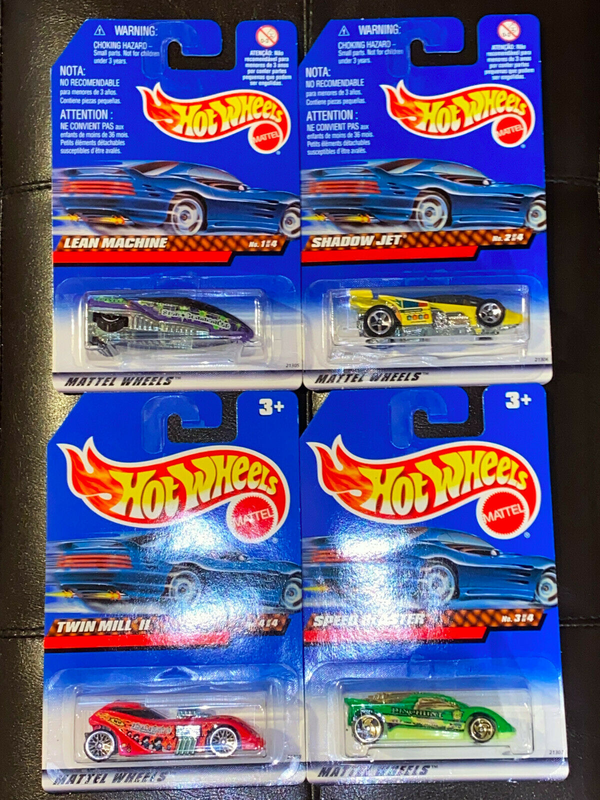1999 Hot Wheels Game Over Series Full Set of 4 International Cards NIP VHTF