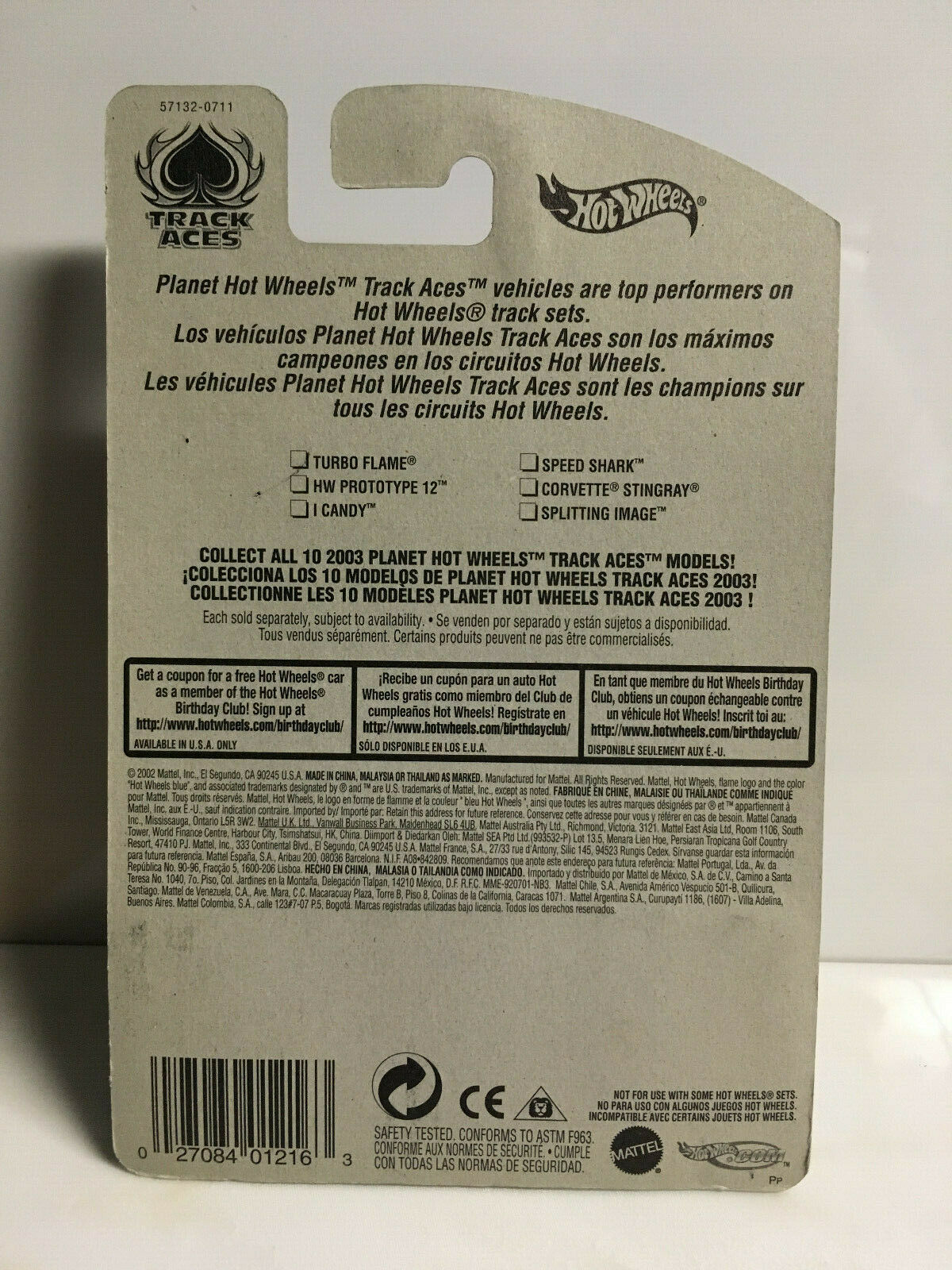 2003 Hot Wheels Track Aces 1/10 #125 Turbo Flame Green NIP