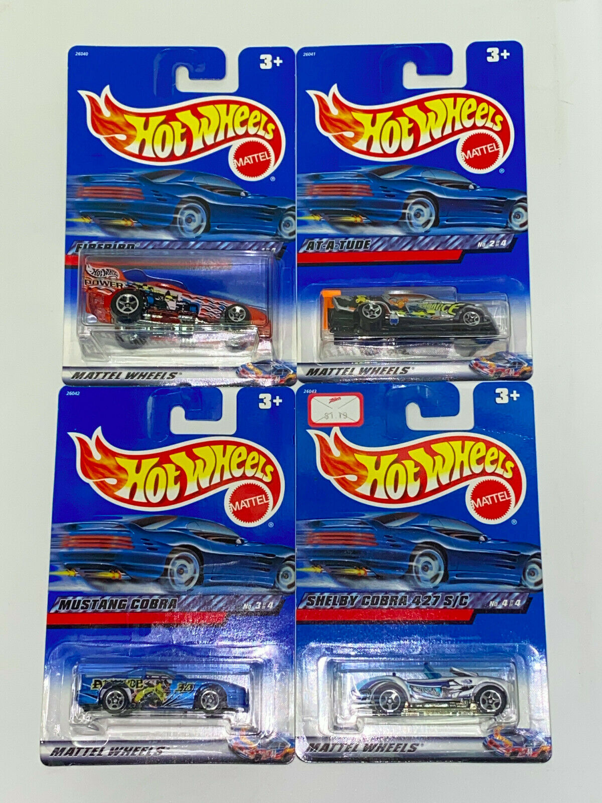 2000 Hot Wheels Speed Blaster Series FULL SET OF 4 International Card VHTF NIP