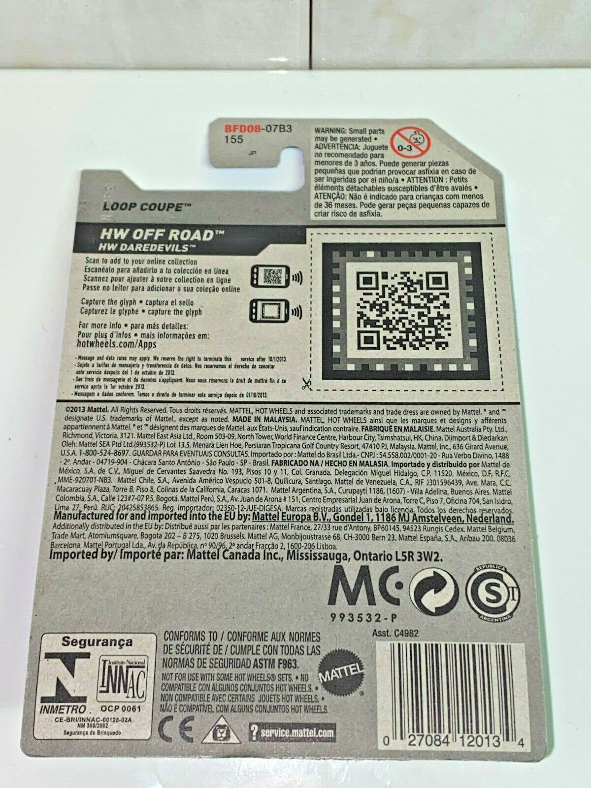 2014 Hot Wheels Treasure Hunts Loop Coupe International Card NIP