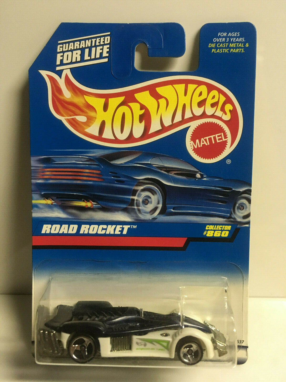 1998 Hot Wheels Road Rocket #860 White with 3SP Wheels NIP