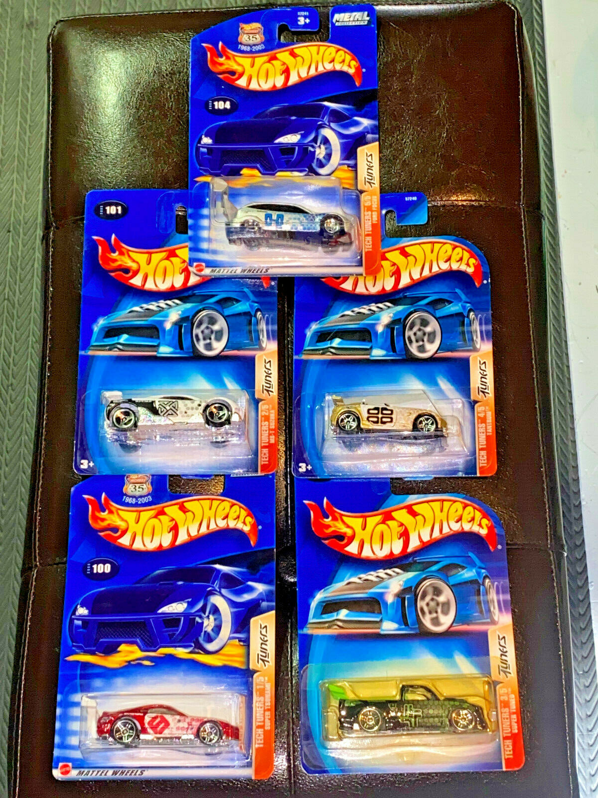 2003 Hot Wheels Tech Tuners Full Set Lot of 5 Cars #100,#101,#102,#103,#104 NIP