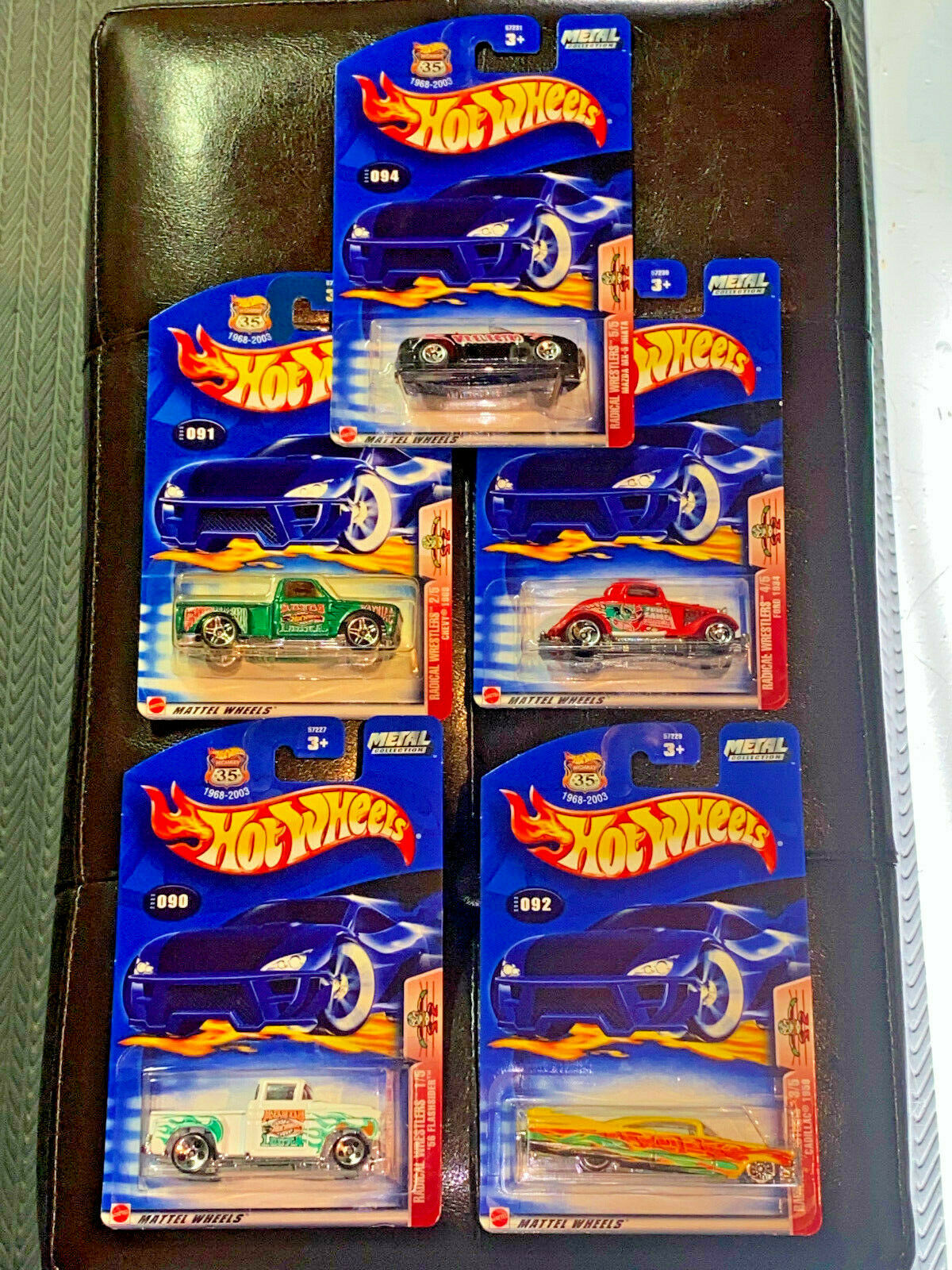2003 Hot Wheels Radical Wrestlers Full Set Lot of 5 Cars NIP #90,#91,#92,#93,#94