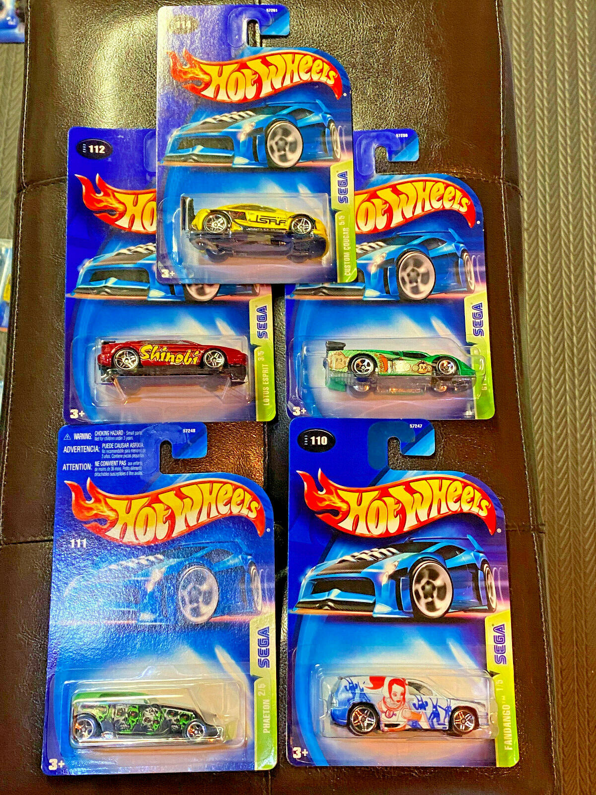 2003 Hot Wheels Sega Series Full Set 5 Cars NIP #110,#111,#112,#113,#114