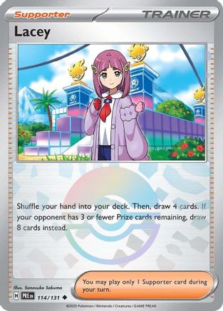 Lacey - 114/131 (Poke Ball Pattern) 114 - SV Prismatic Evolutions Holofoil
