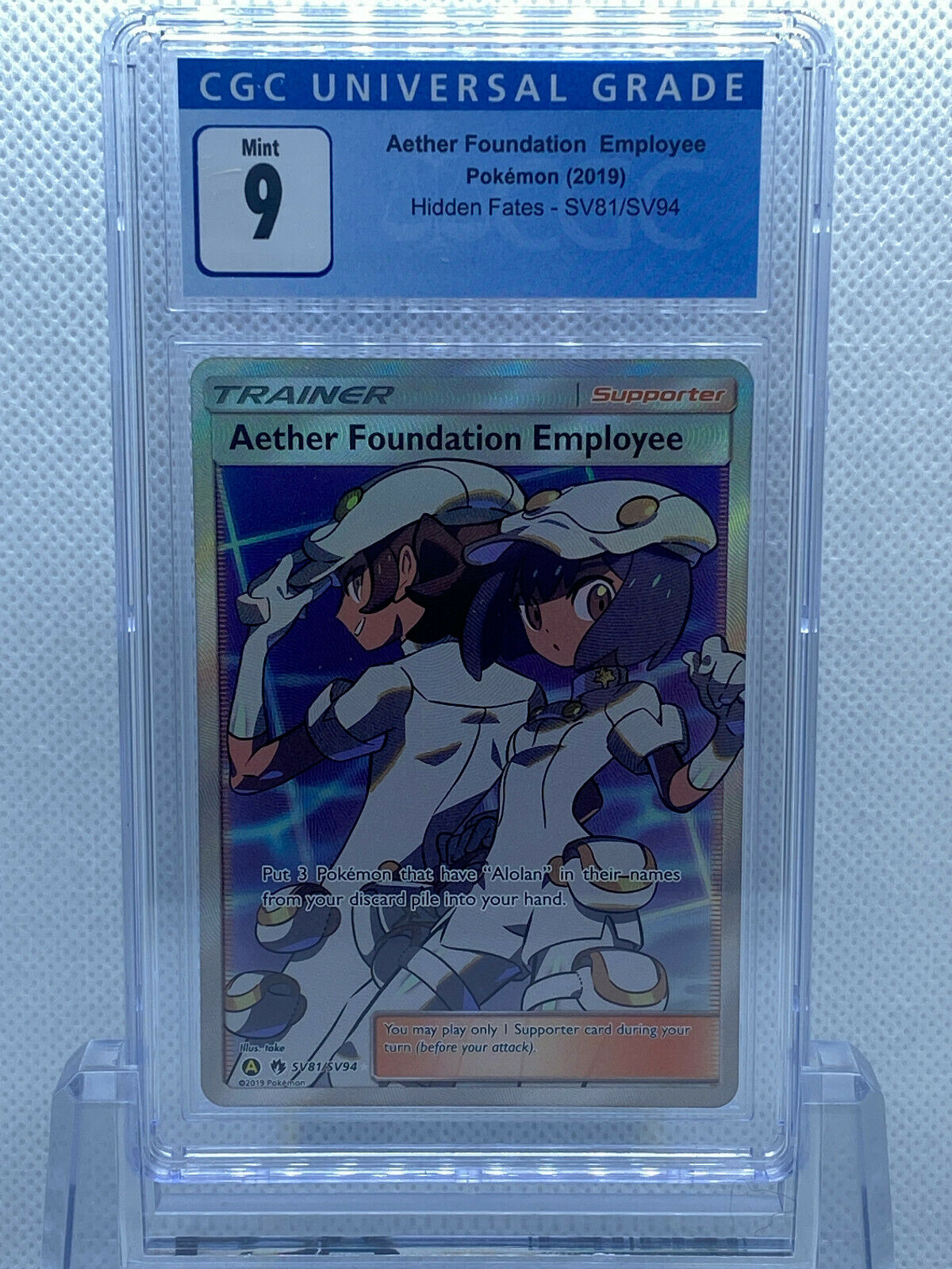 Pokémon Hidden Fates Shiny Vault SV81/SV94 Aether Foundation Employee CGC 9 Mint