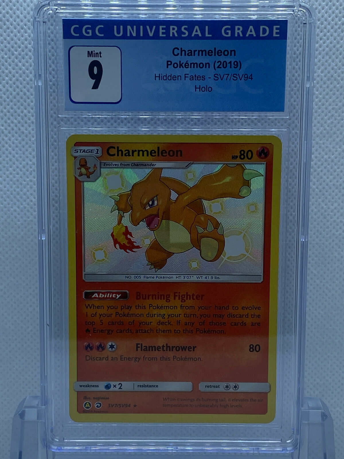 Pokémon Hidden Fates Shiny Vault SV7/SV94 Charmeleon CGC 9 Mint