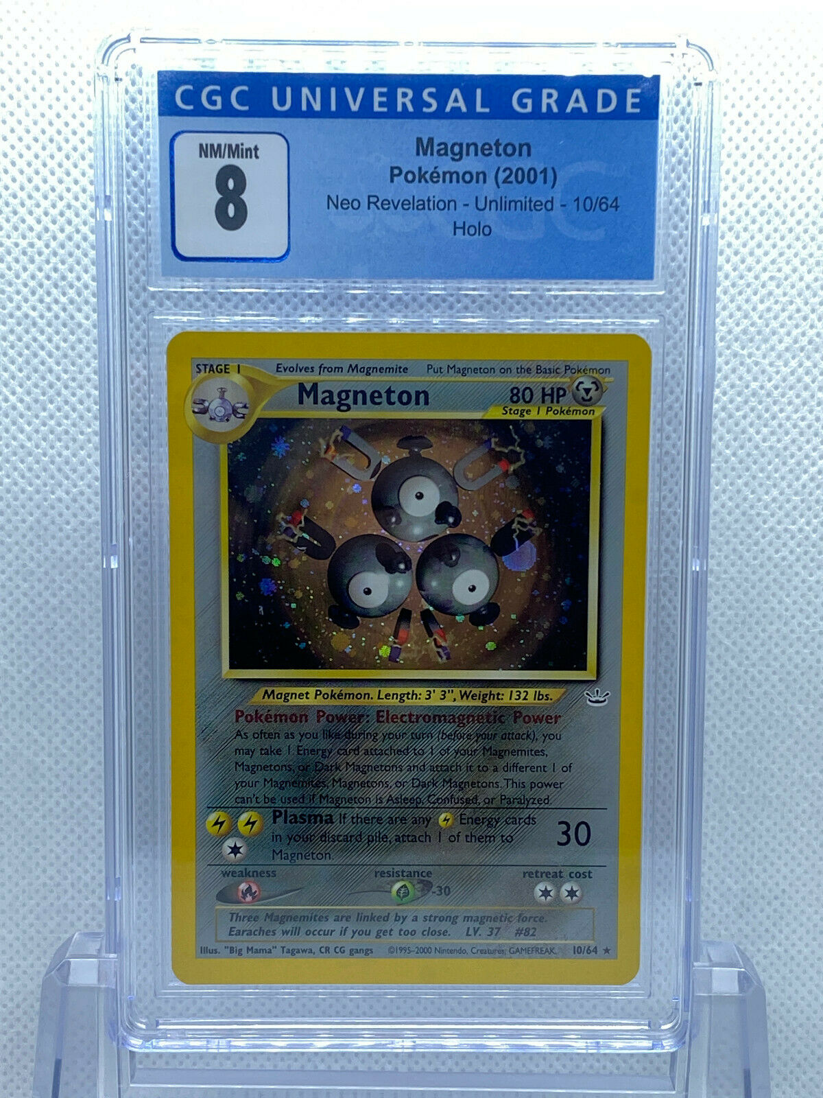 Pokémon (2001) Magneton Neo Revelation #10/64 CGC 8 NM+