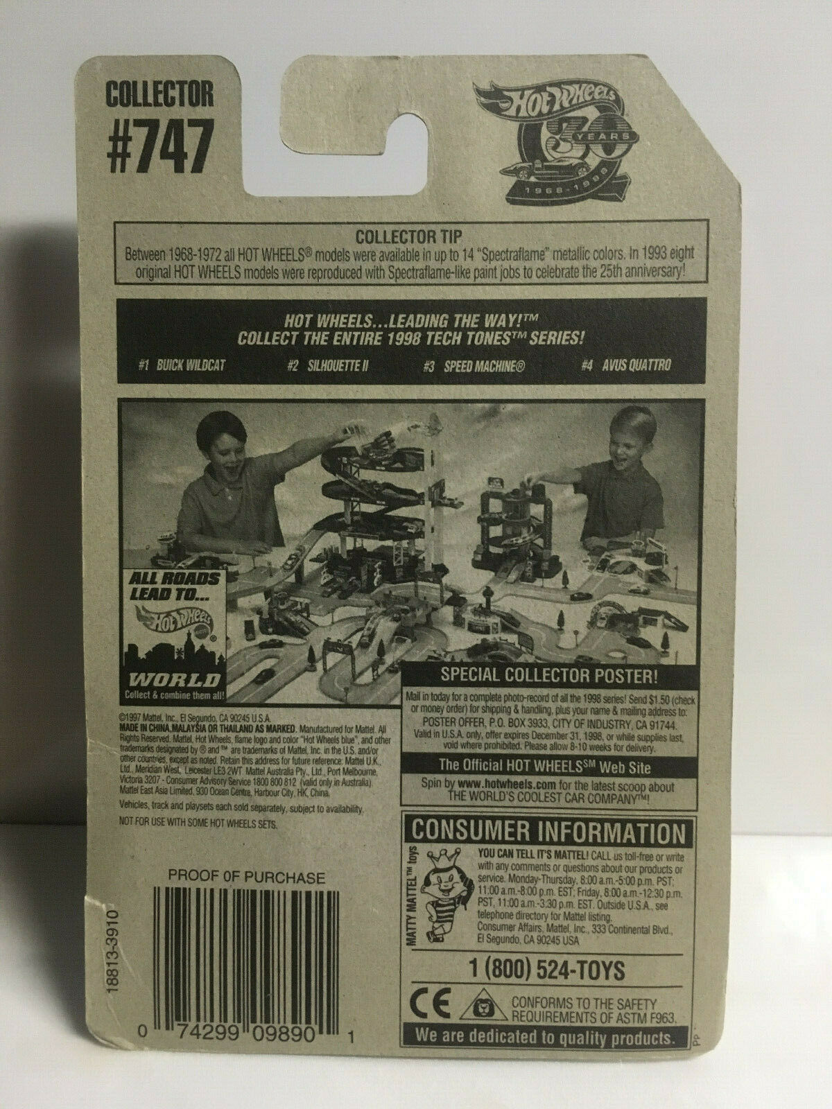 1998 Hot Wheels Tech Tones Series Speed Machine #3/4 #747 NIP