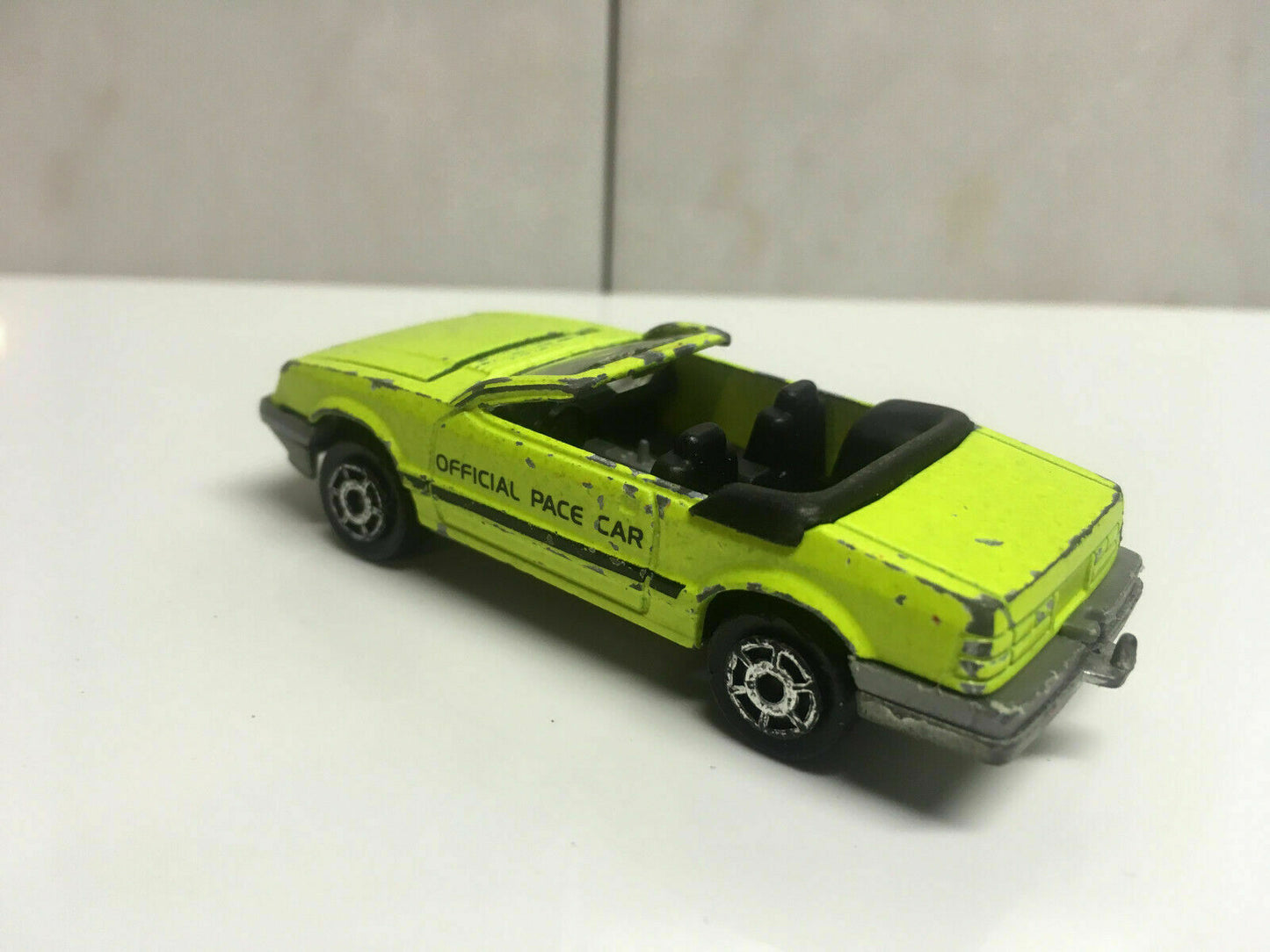 RARE VINTAGE Majorette #227 Yellow Mustang Convertible Official Pace Car