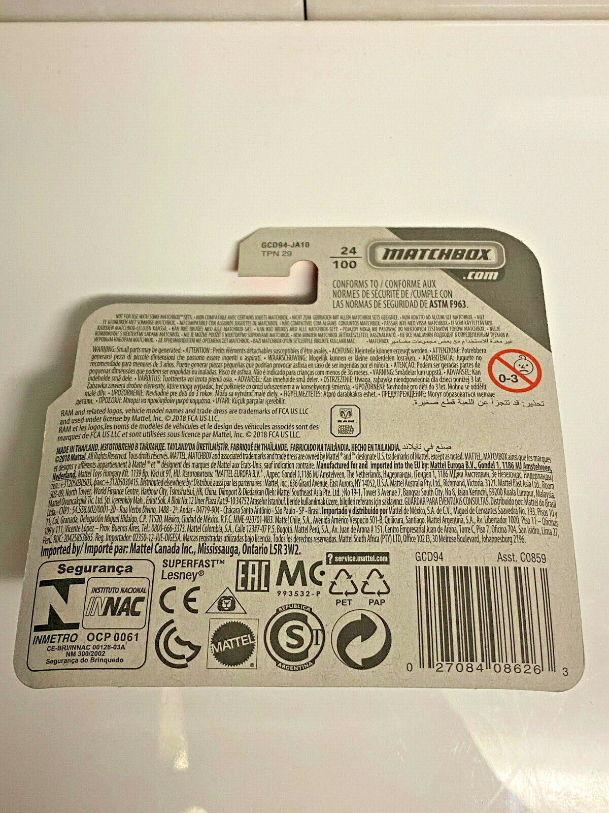 2020 Matchbox MBX Construction '16 Ram Flatbed Cole Construction Short Card NIP