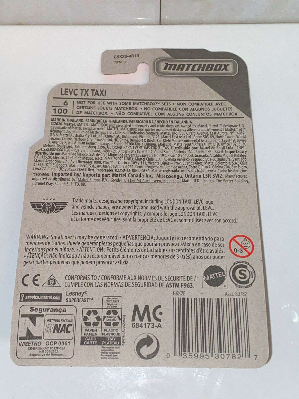 2020 Matchbox MBX City #6/100 LEVC TX TAXI Black Taxi NIP