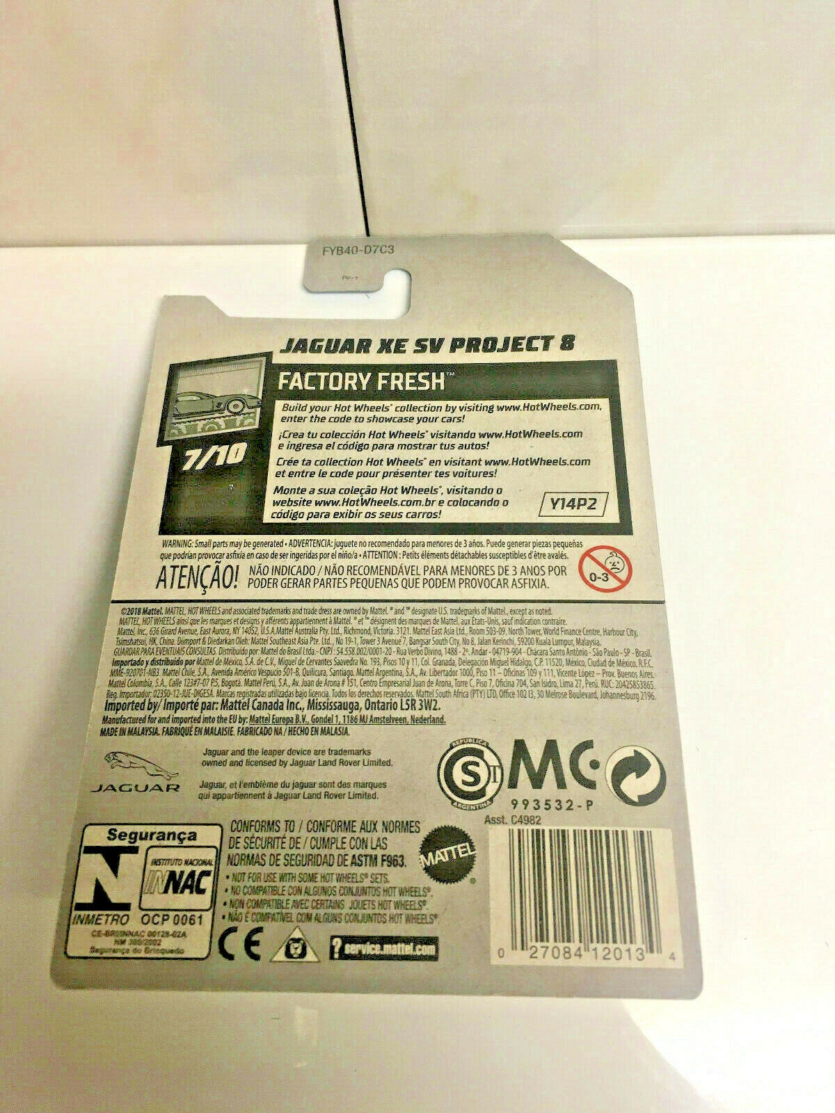 2019 Hot Wheels Jaguar XE SV Project 8 Factory Fresh 7/10 #244 NIP