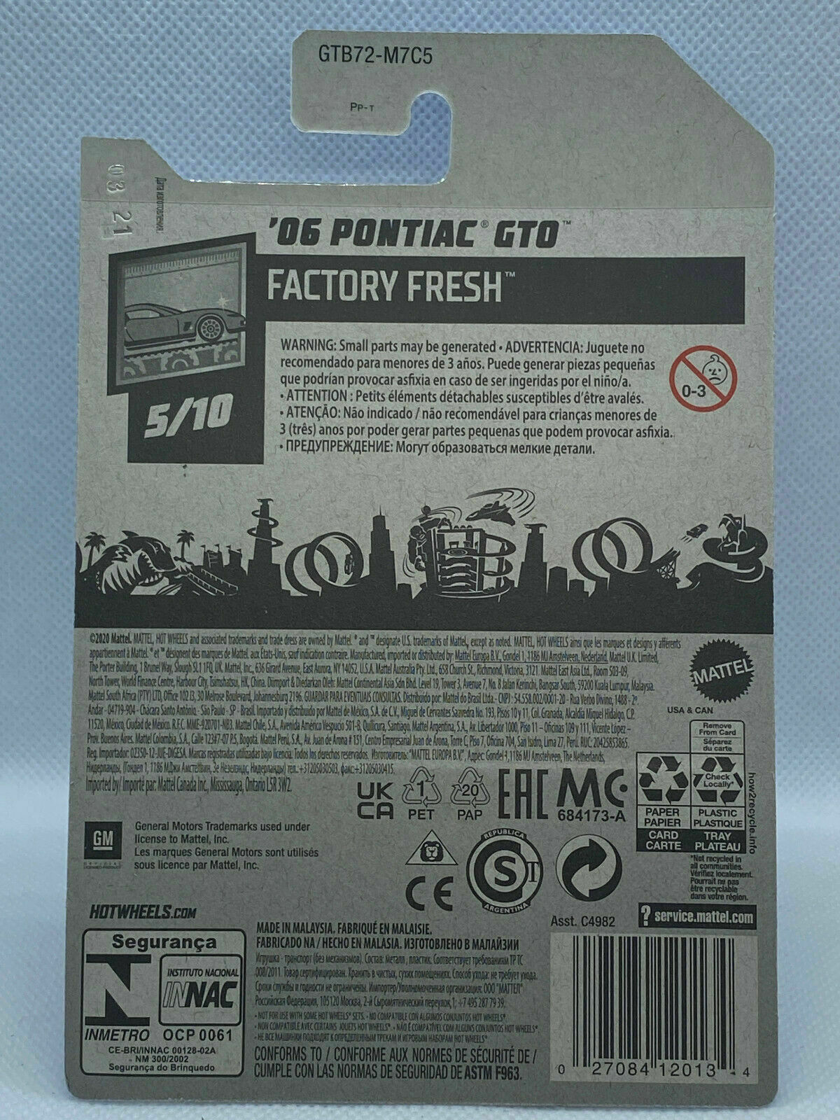 2021 Hot Wheels HW Factory Fresh #5/10 '06 Pontiac GTO Blue (Soft Corners)