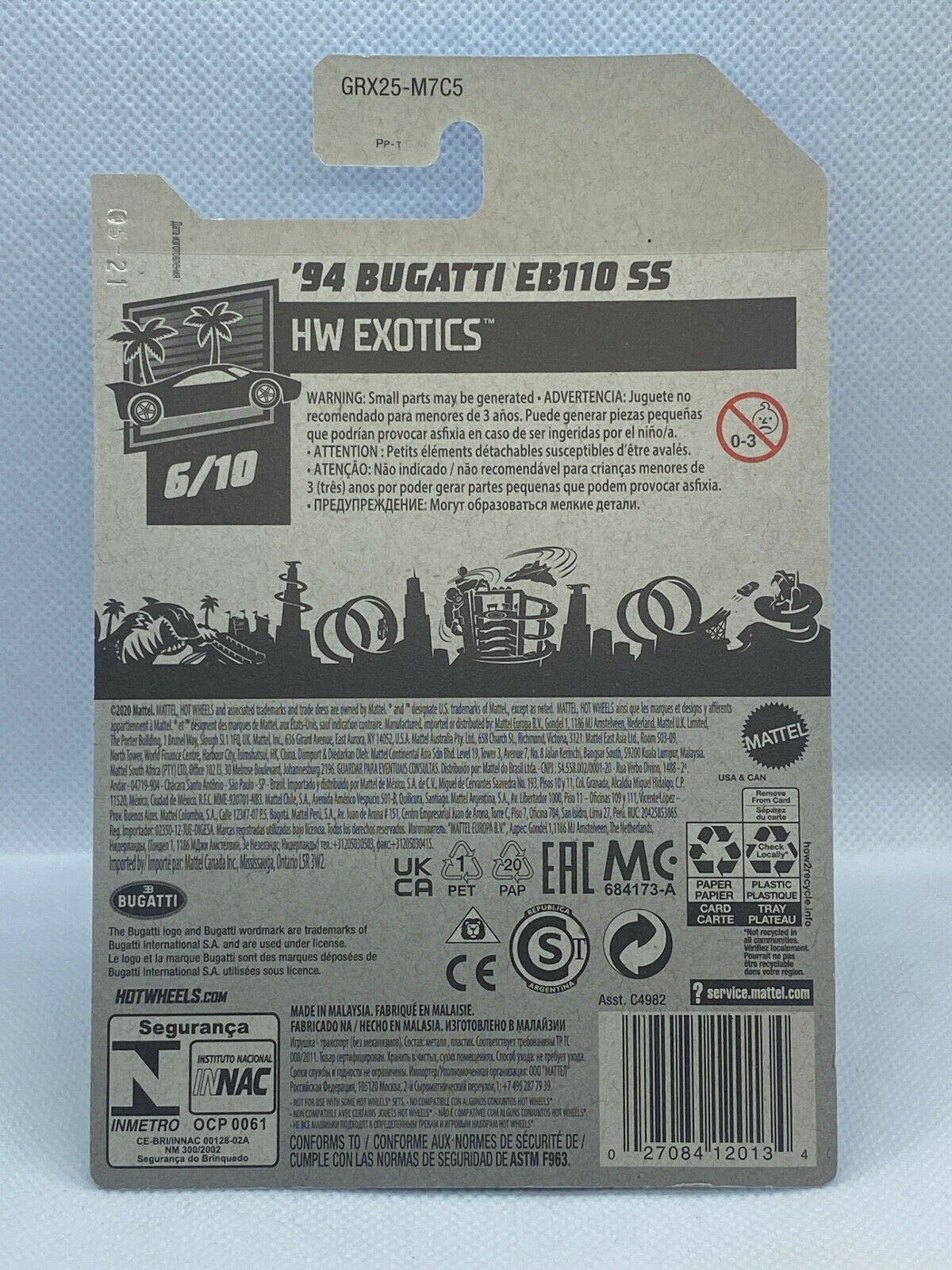 2021 Hot Wheels HW Exotics #6/10 '94 Bugatti EB110 SS NIP