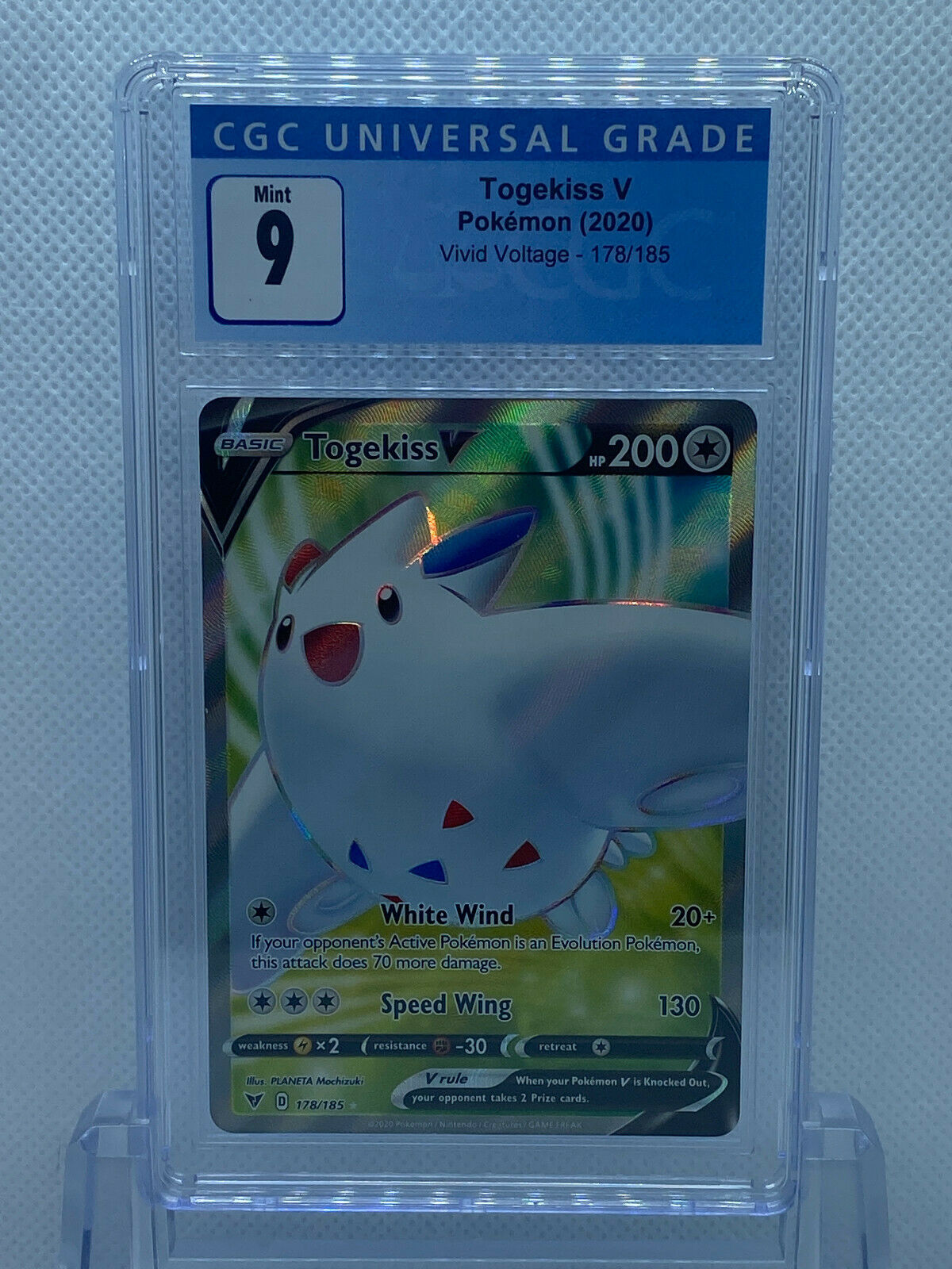 Pokémon (2020) Vivid Voltage Togekiss V Full Art 178/185 CGC 9 MINT