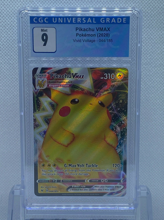 Pokémon (2020) Vivid Voltage Pikachu VMAX 044/185 Full Art CGC Mint 9