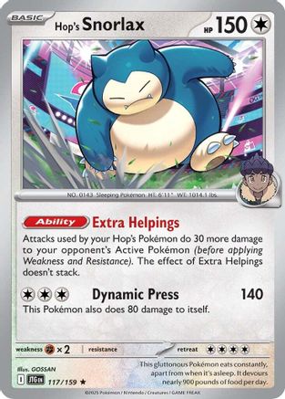 Hop's Snorlax 117 - SV09 Journey Together Holofoil