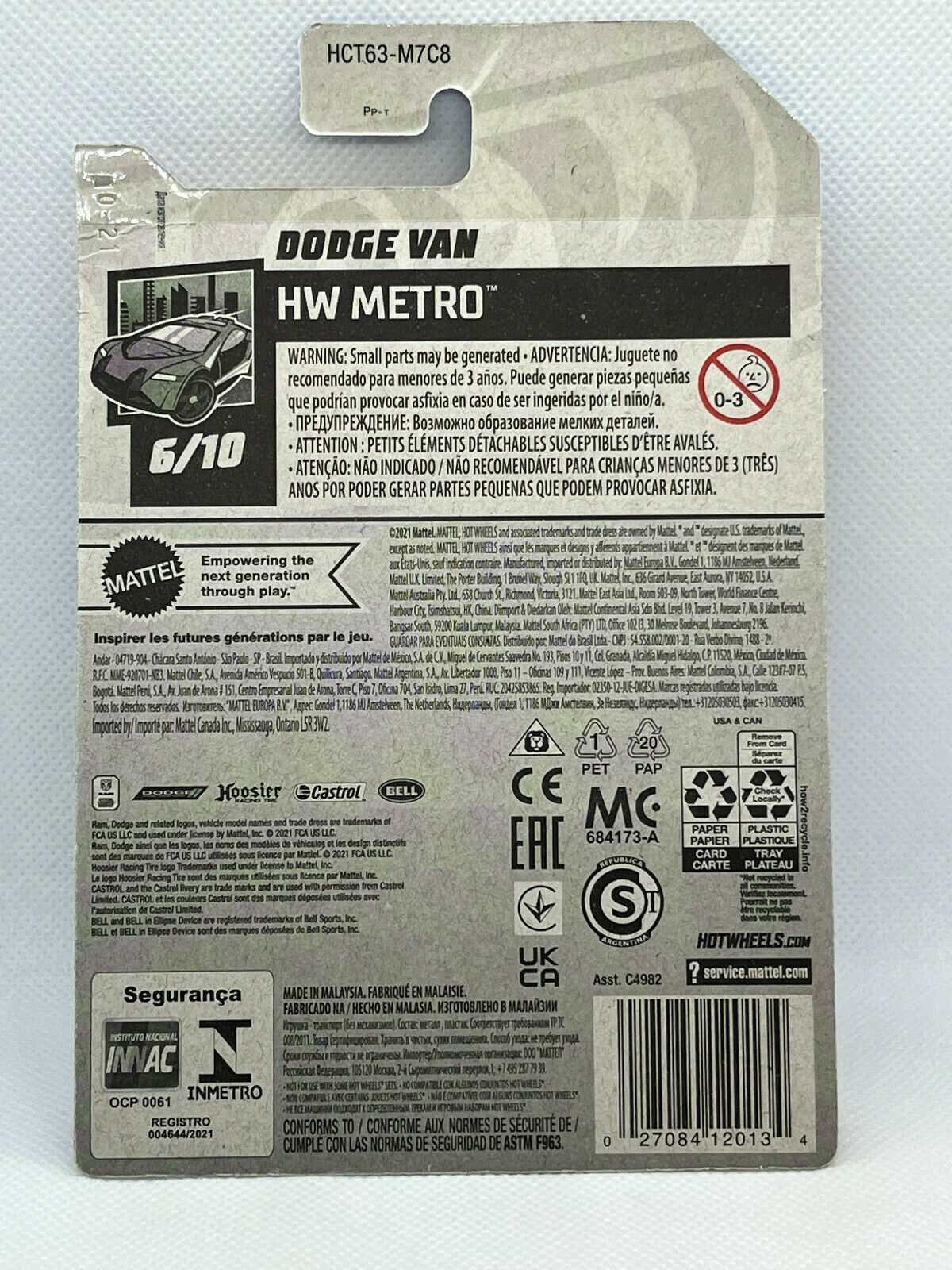 2022 Hot Wheels HW Metro #6/10 Dodge Van #55/250 (Soft Corners)