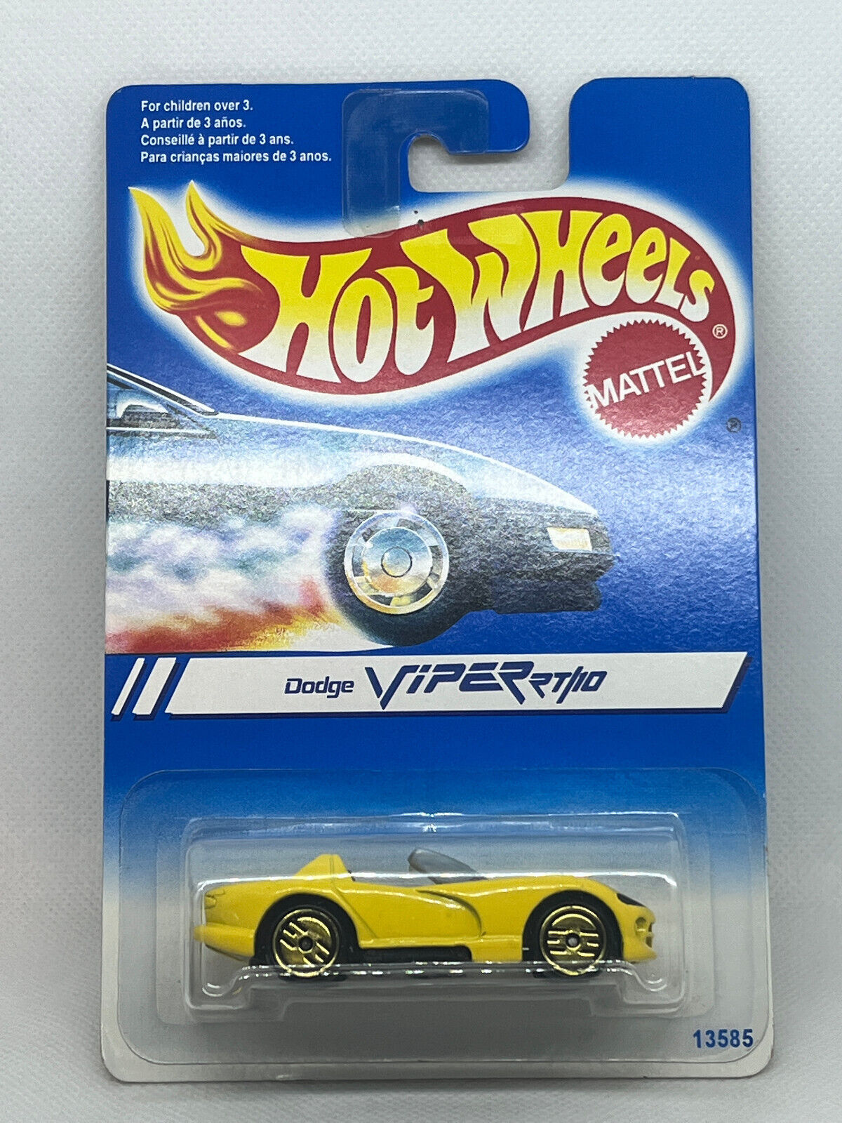 1995 Hot Wheels Gold Ultra Hots Variation Yellow Dodge Viper RT10 With Protector