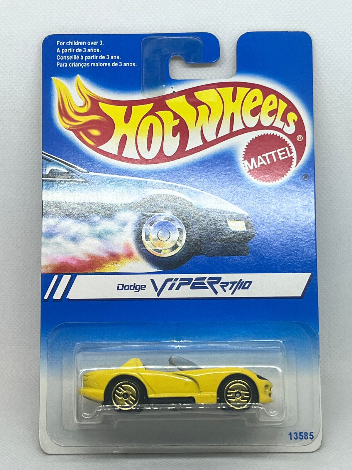 1995 Hot Wheels Gold Ultra Hots Variation Yellow Dodge Viper RT10 With Protector