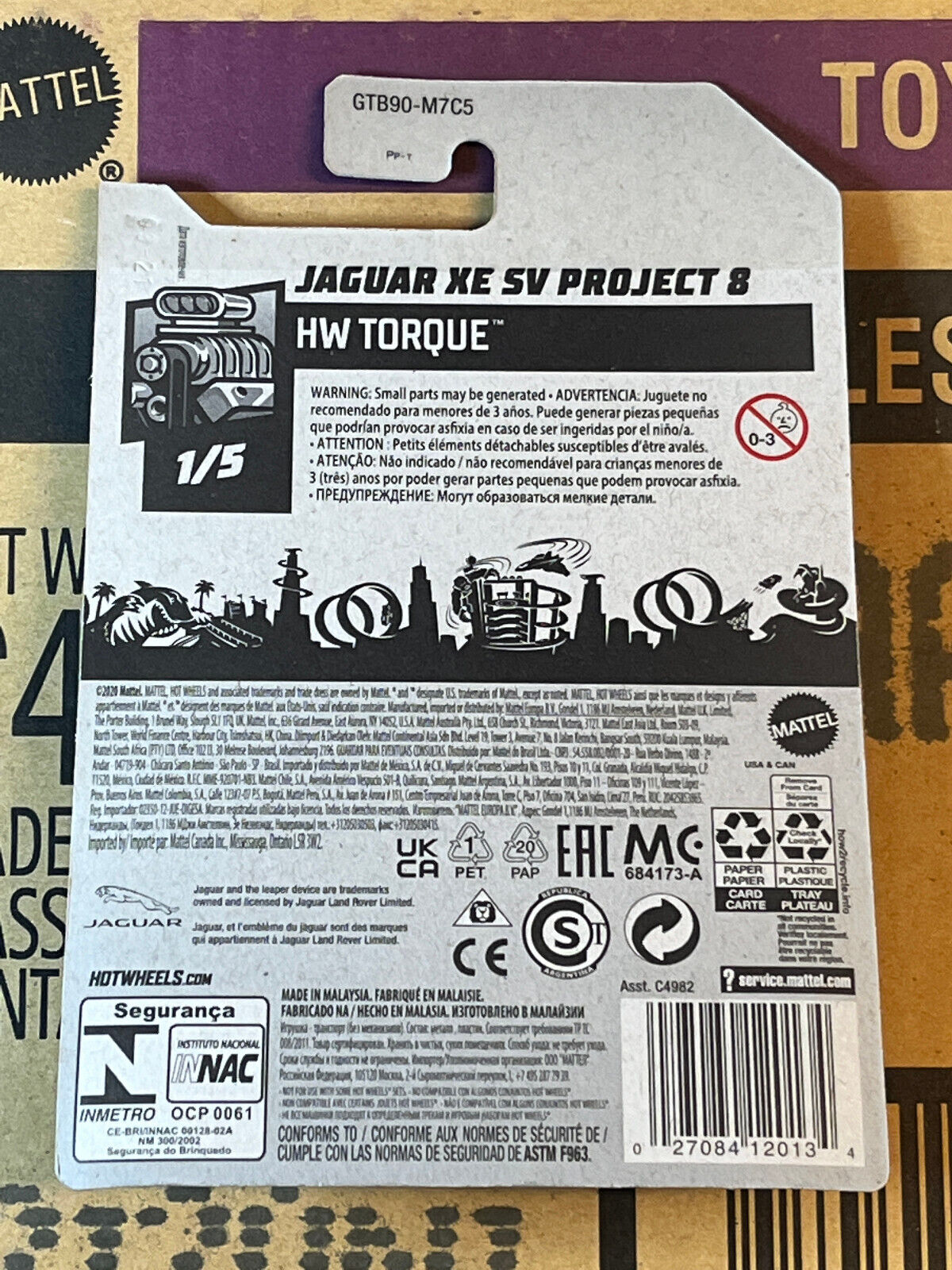 2021 Hot Wheels HW Torque 1/5 Jaguar XE SV Project 8 Black (Soft Corners)