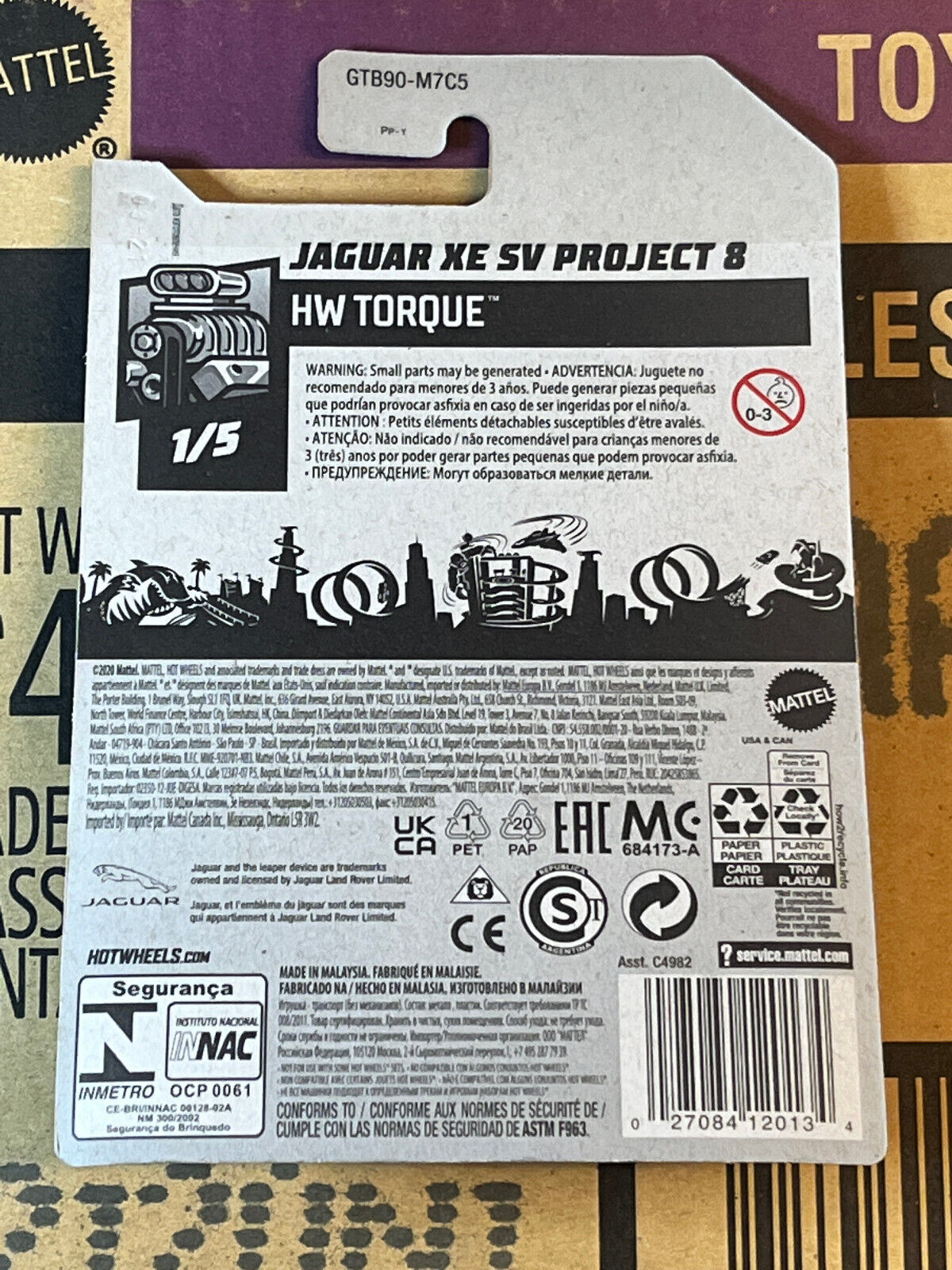 2021 Hot Wheels HW Torque 1/5 Jaguar XE SV Project 8 Black (Soft Corners)