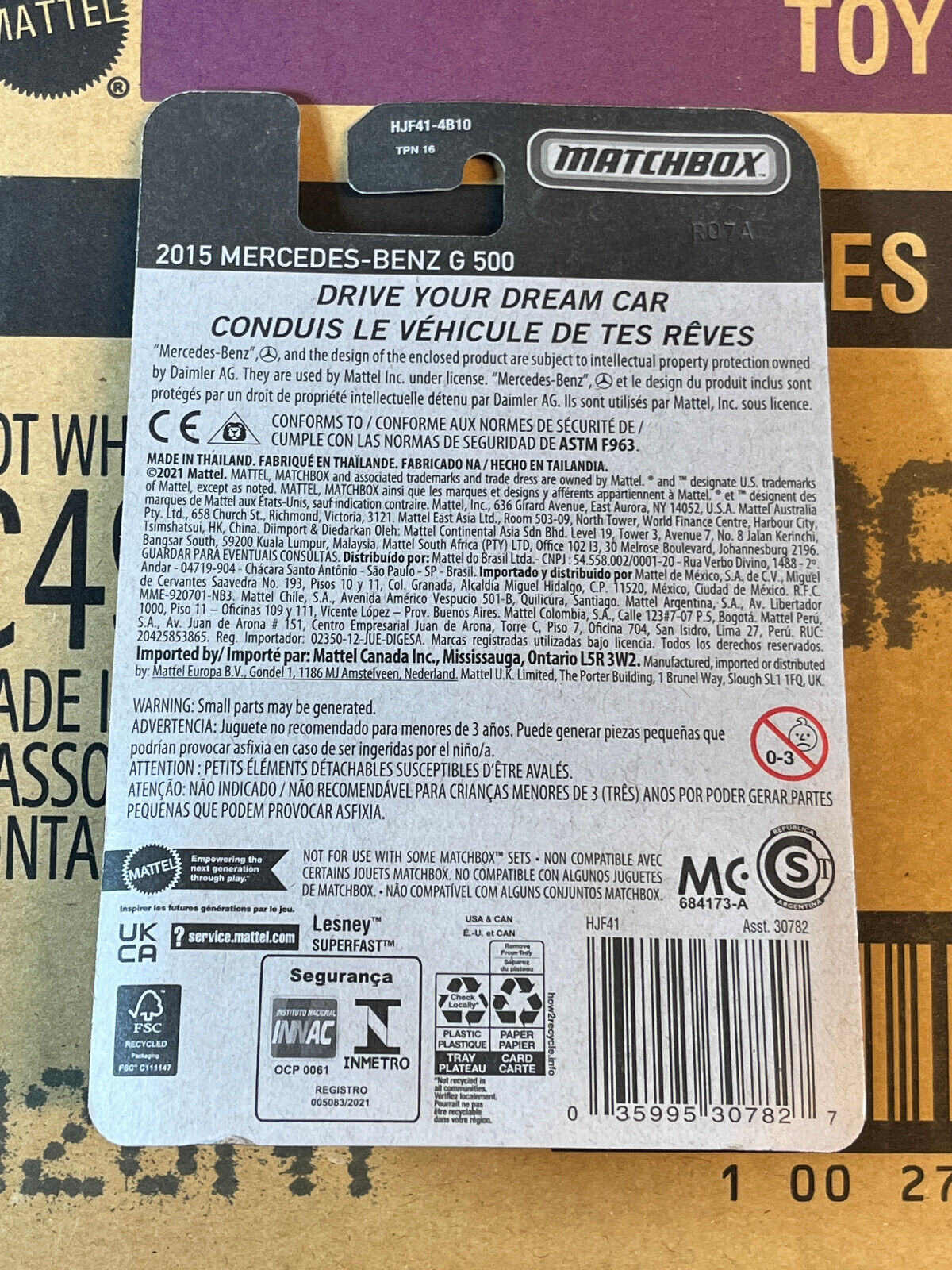 2022 Matchbox 2015 Mercedes-Benz G 500 Black Card "Drive your dream car" NIP