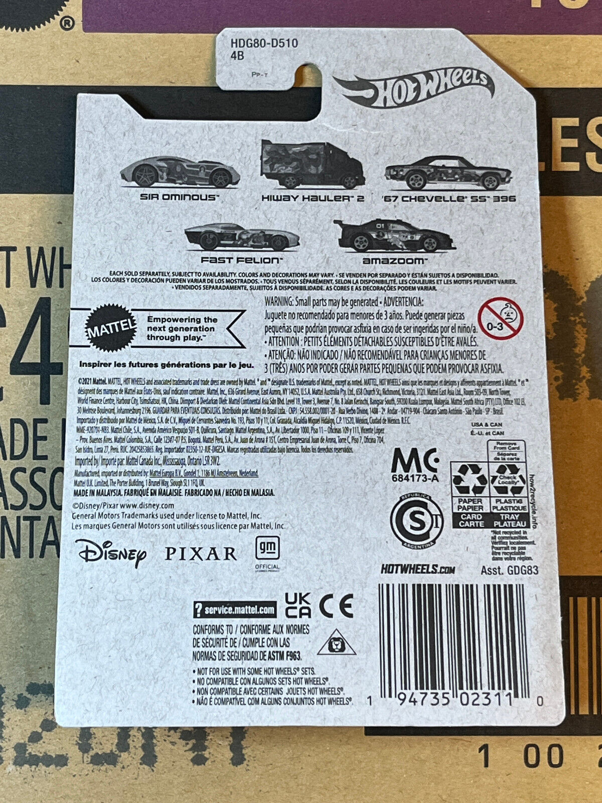 2022 Hot Wheels Disney Pixar Lightyear '67 Chevelle SS 396 #3/5