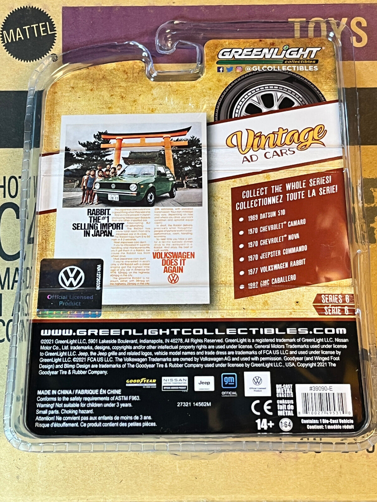 Greenlight Vintage Ad Cars Series 6 1977 Volkswagen Rabbit NIP