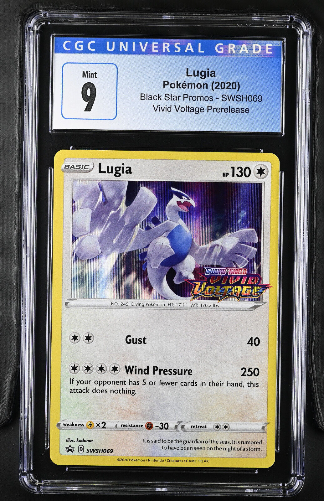Pokémon (2021) Black Star Promos SWSH069 Lugia Vivid Voltage Promo CGC 9 Mint