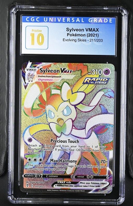 Pokémon Evolving Skies (2021) Sylveon VMAX Rainbow 211/203 CGC 10 Pristine