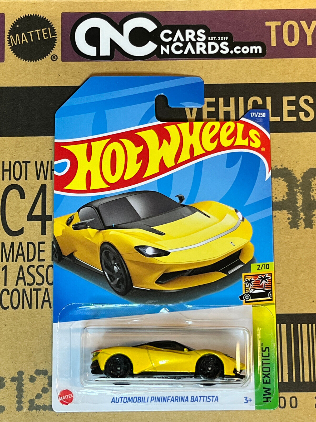2022 Hot Wheels HW Exotics #2/10 Automobili Pininfarina Battista Yellow #171/250