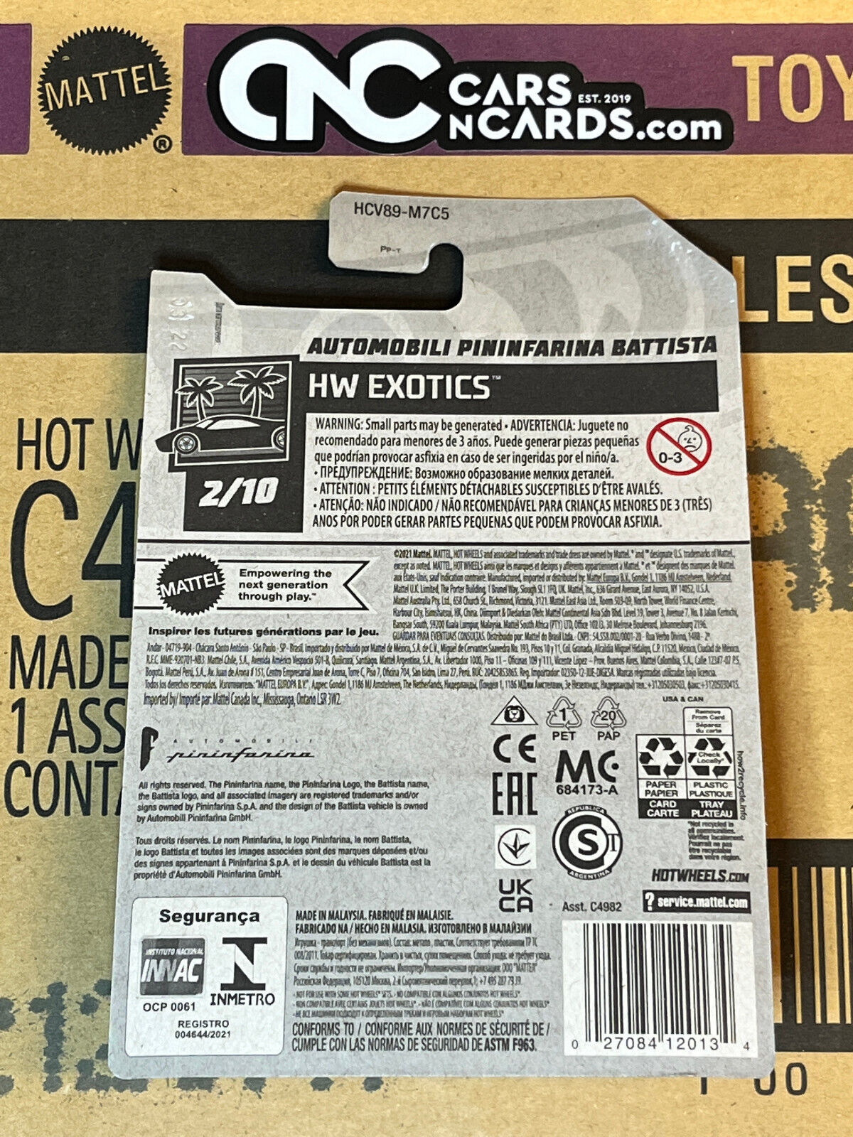 2022 Hot Wheels HW Exotics #2/10 Automobili Pininfarina Battista Yellow #171/250