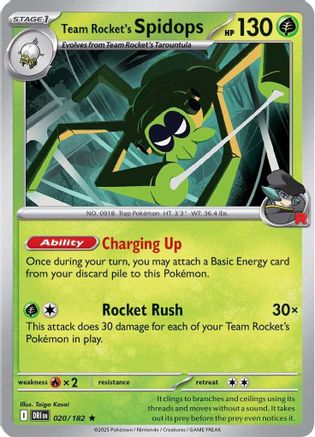Team Rocket's Spidops - 020/182 20 - SV10 Destined Rivals Reverse Holofoil