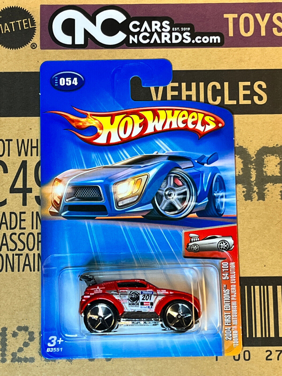 2004 Hot Wheels First Editions #54/100 'Tooned' Mitsubishi Pajero Evolution NIP