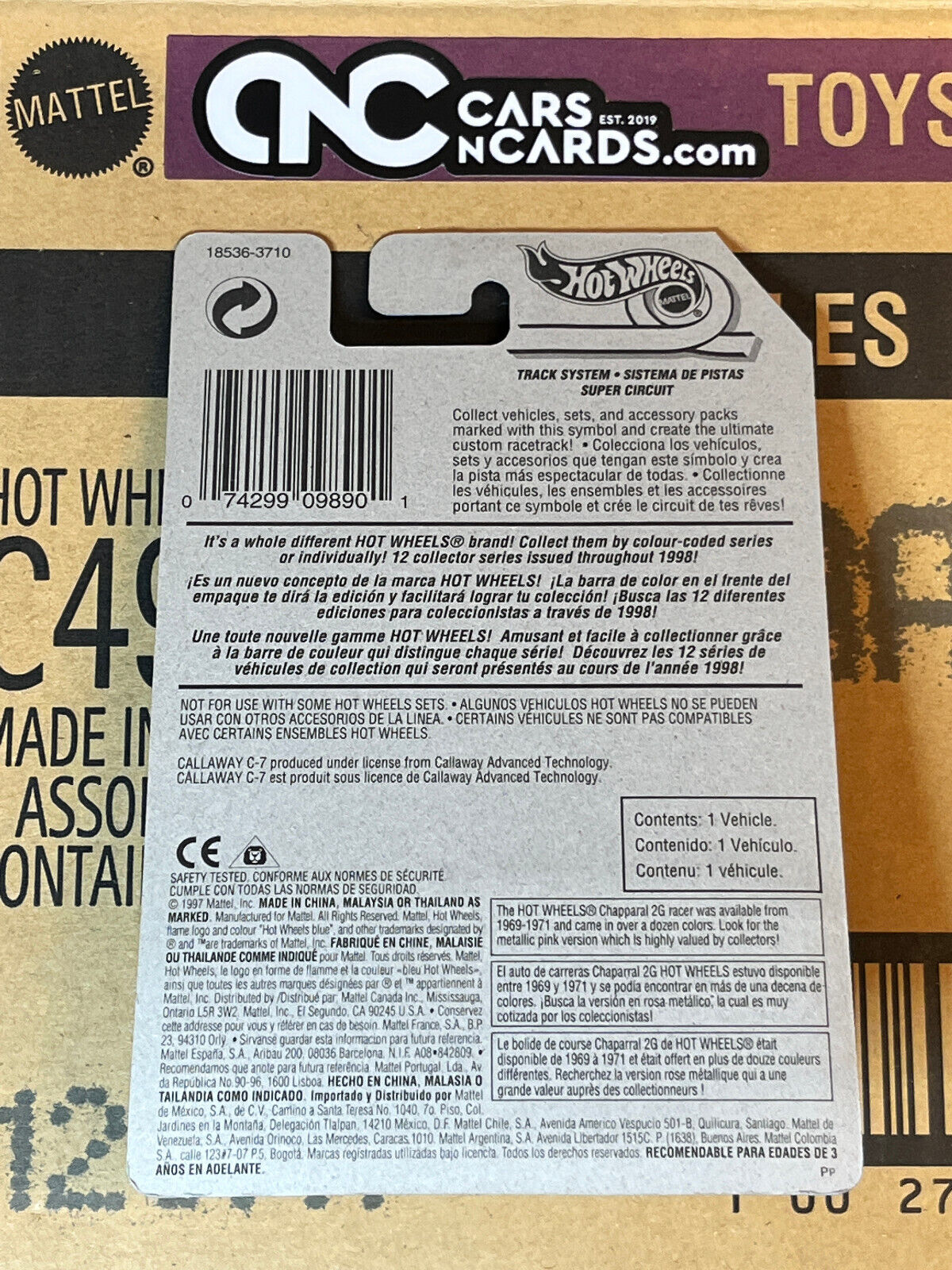 1998 Hot Wheels First Editions #31/40 Callaway C-7 Grey International Card NIP