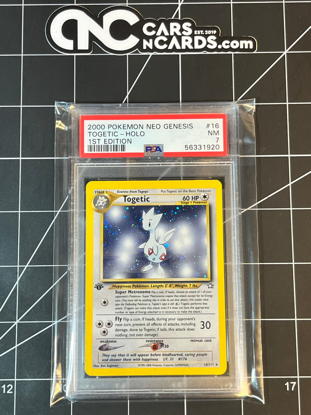 2000 Pokemon Togetic Holo 1st Edition Neo Genesis PSA 7 NM