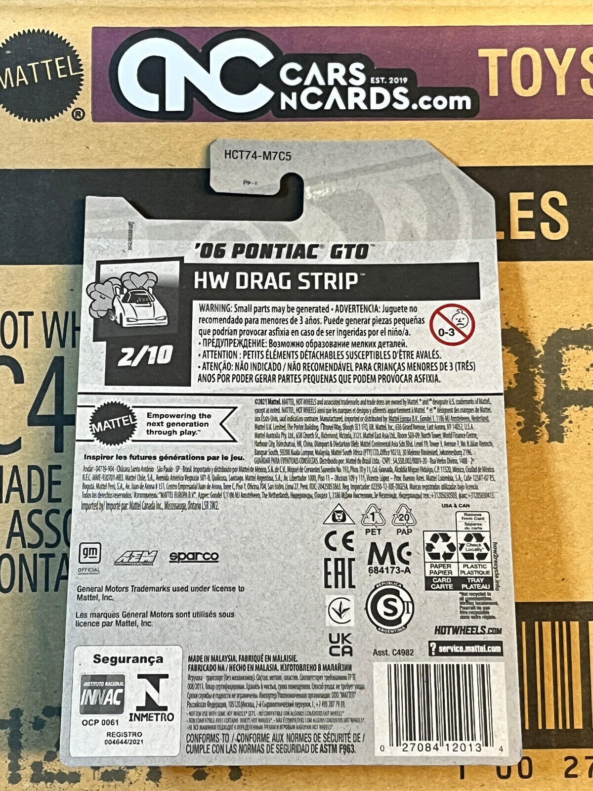 2022 Hot Wheels HW Drag Strip #2/10 '06 Pontiac GTO #182/250 (Soft Corners)